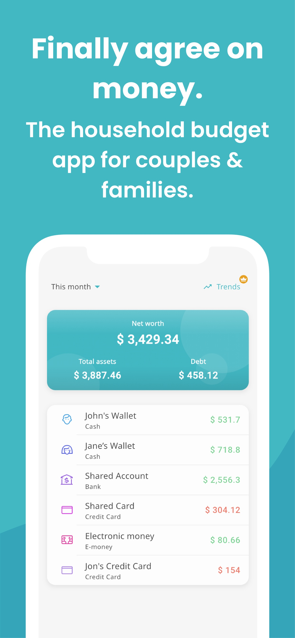Manebo net worth and shared accounts screenshot